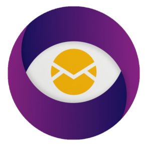 icon of mail inside eye